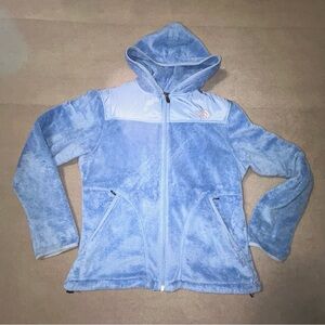 The North Face Blue Fuzzy Fleece Full-zip Jacket w/Hood - Women’s Size XL